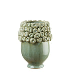Vaso Alto Gres Decoro Collo Floreale Modern Country | L'Oca Nera