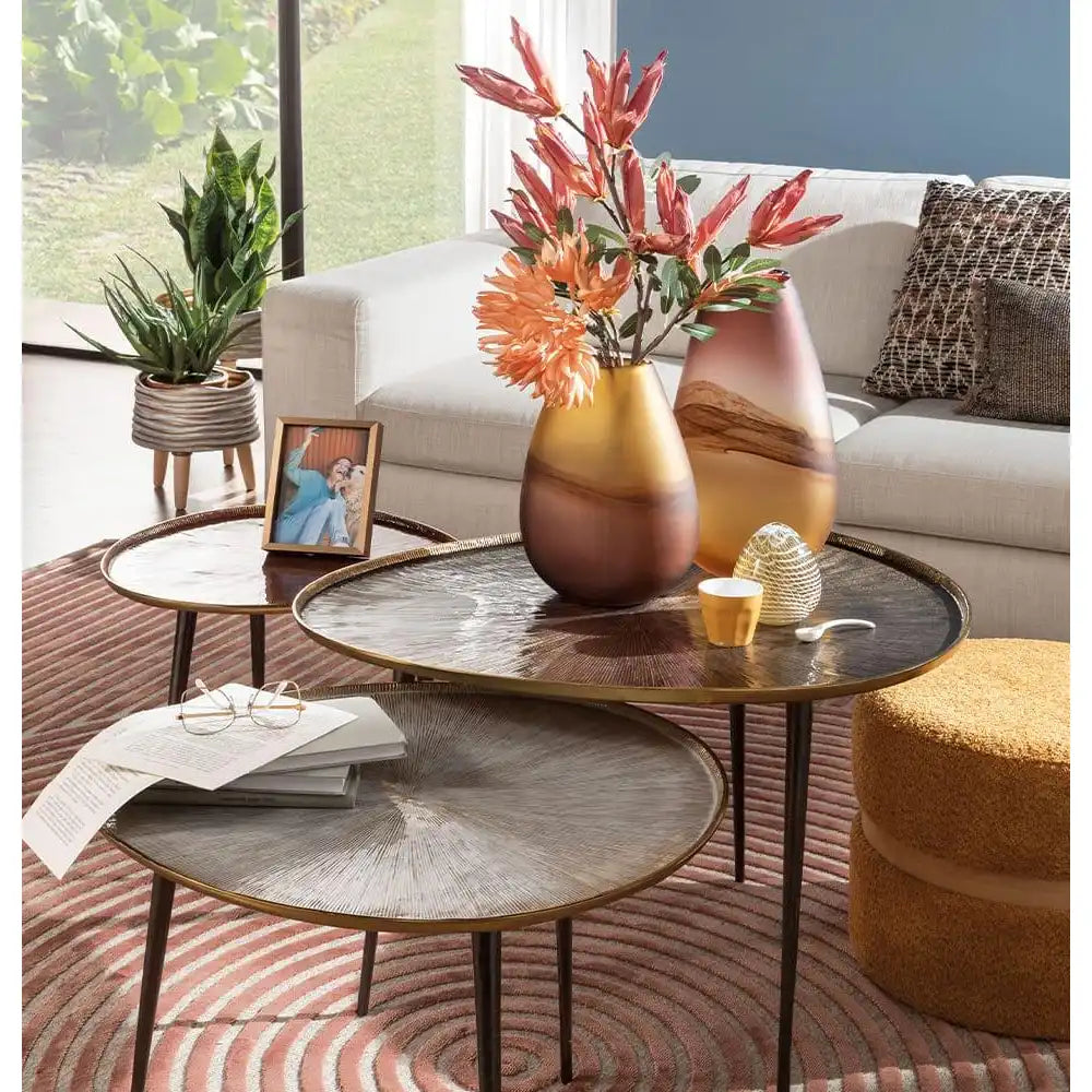 Vaso Alto Vetro Satinato Sfumature Marrone Ambra | L'Oca Nera