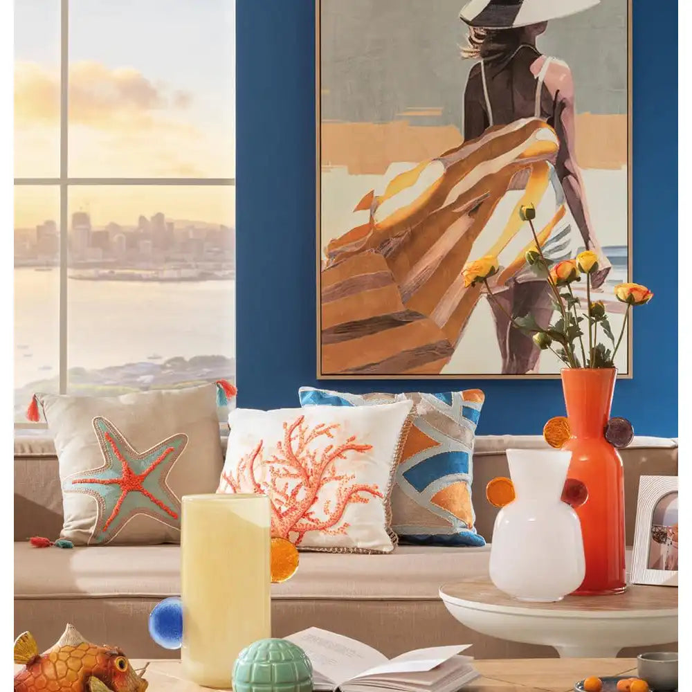 Vaso Alto Vetro Dettagli Geometrici Colore Orizzonti | L'Oca Nera