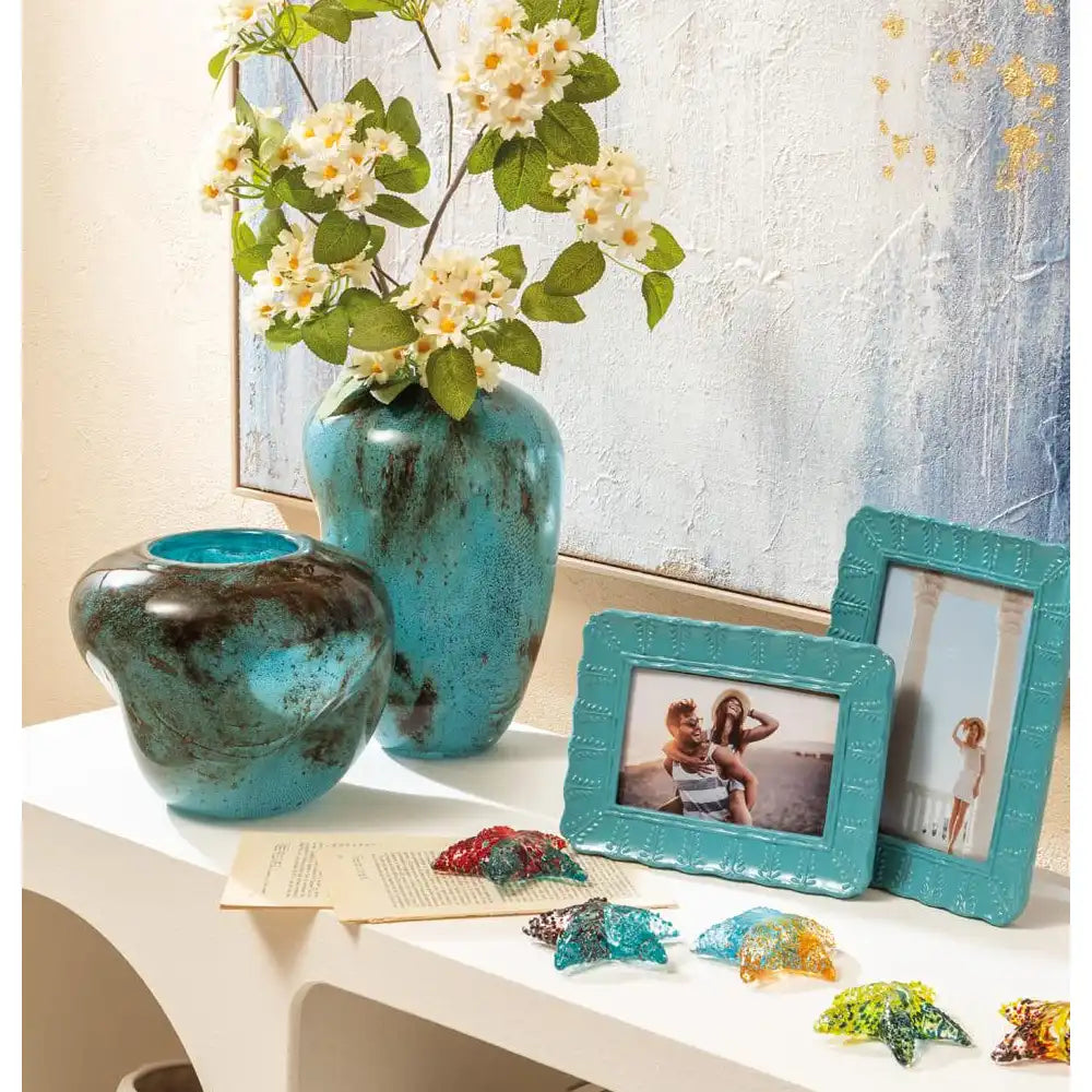 Vaso Alto Vetro Sfumato Ispirazione Onde | L'Oca Nera