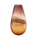 Vaso Alto Vetro Satinato Sfumature Marrone Ambra | L'Oca Nera