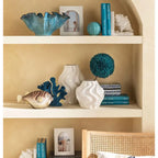 Vaso Basso Ceramica Bianco Ispirazione Onde Mediterraneo | L'Oca Nera