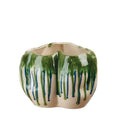 Vaso Basso Gres Irregolare Effetto Colatura Ethno Chic | L'Oca Nera