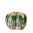 Vaso Basso Gres Irregolare Effetto Colatura Ethno Chic | L'Oca Nera