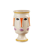 Vaso Basso Gres Volto Antico Ispirazione Mediterranea | L'Oca Nera