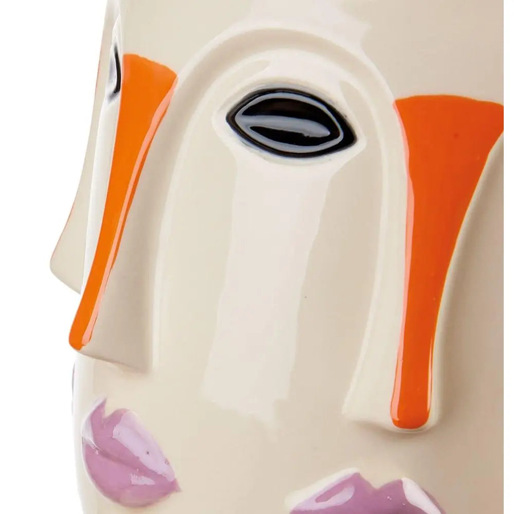 Vaso Basso Gres Volto Antico Ispirazione Mediterranea | L'Oca Nera