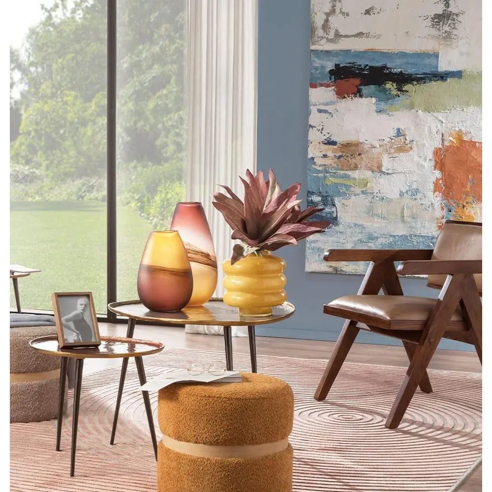 Vaso Basso Vetro Design Retrò Vintage Contemporaneo | L'Oca Nera