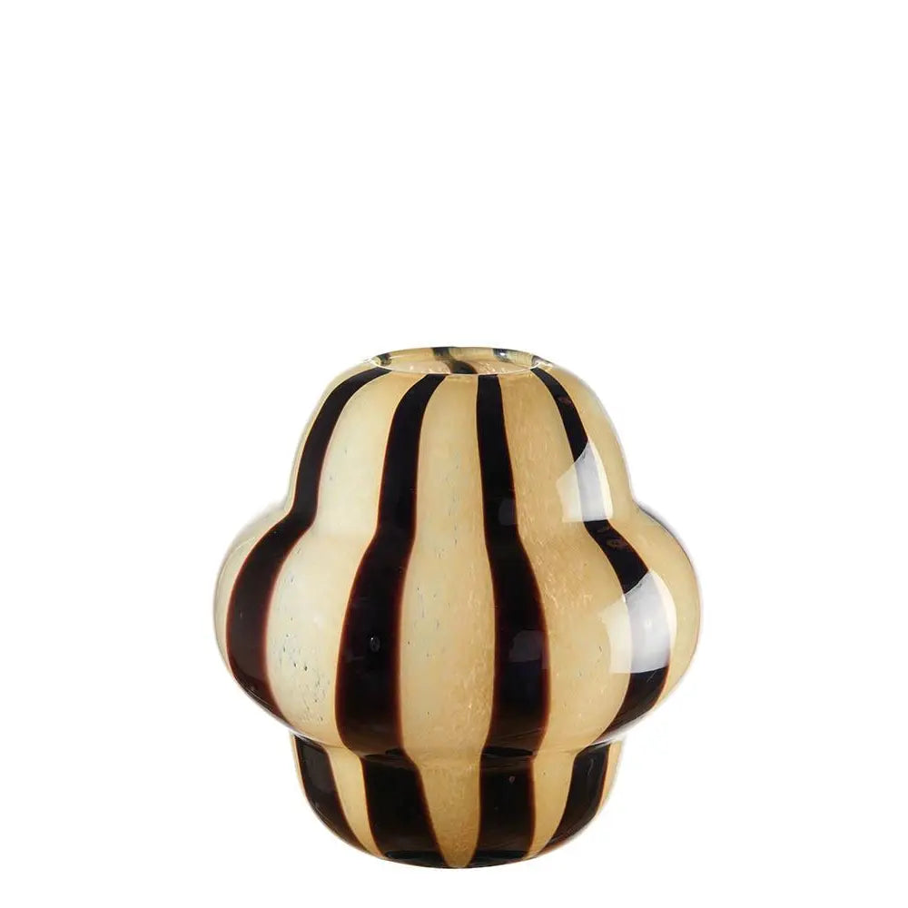 Vaso Basso Vetro Decoro Bicolor Verticale Urban | L'Oca Nera