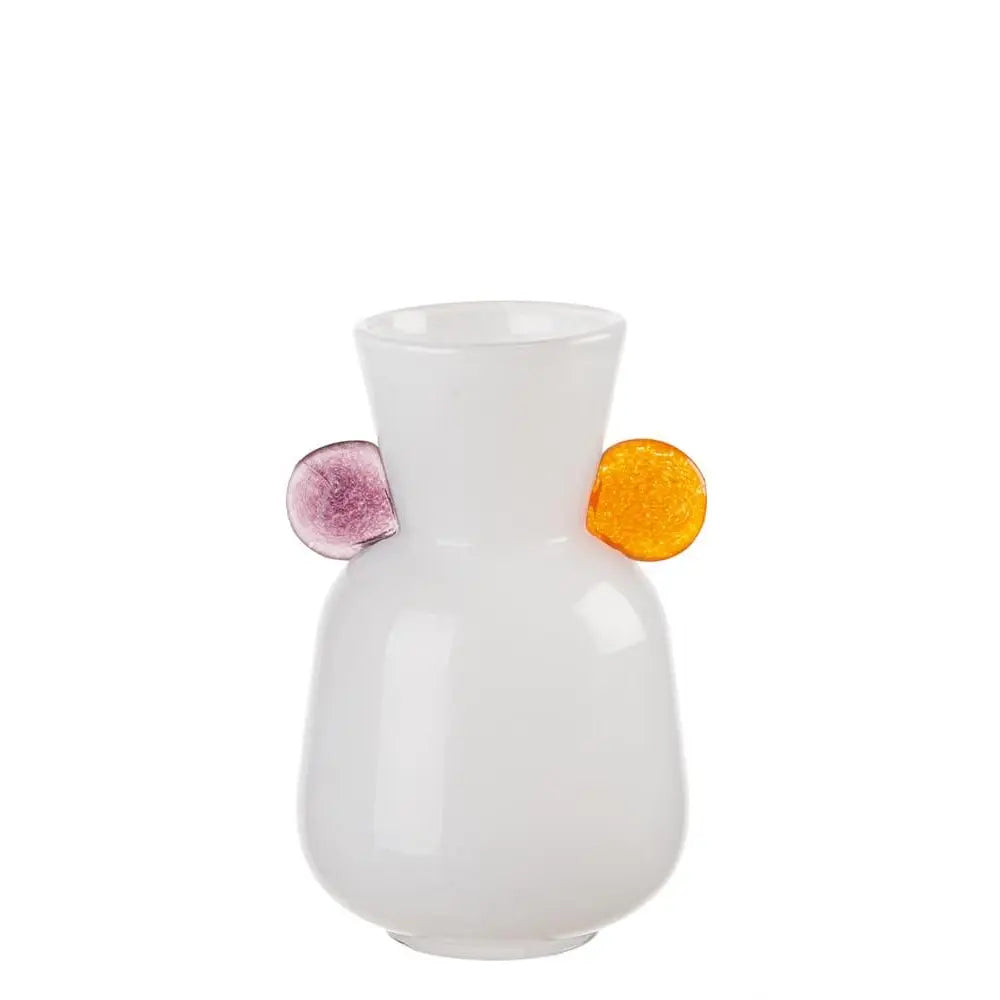 Vaso Basso Vetro Dettagli Geometrici Colorati Orizzonti | L'Oca Nera