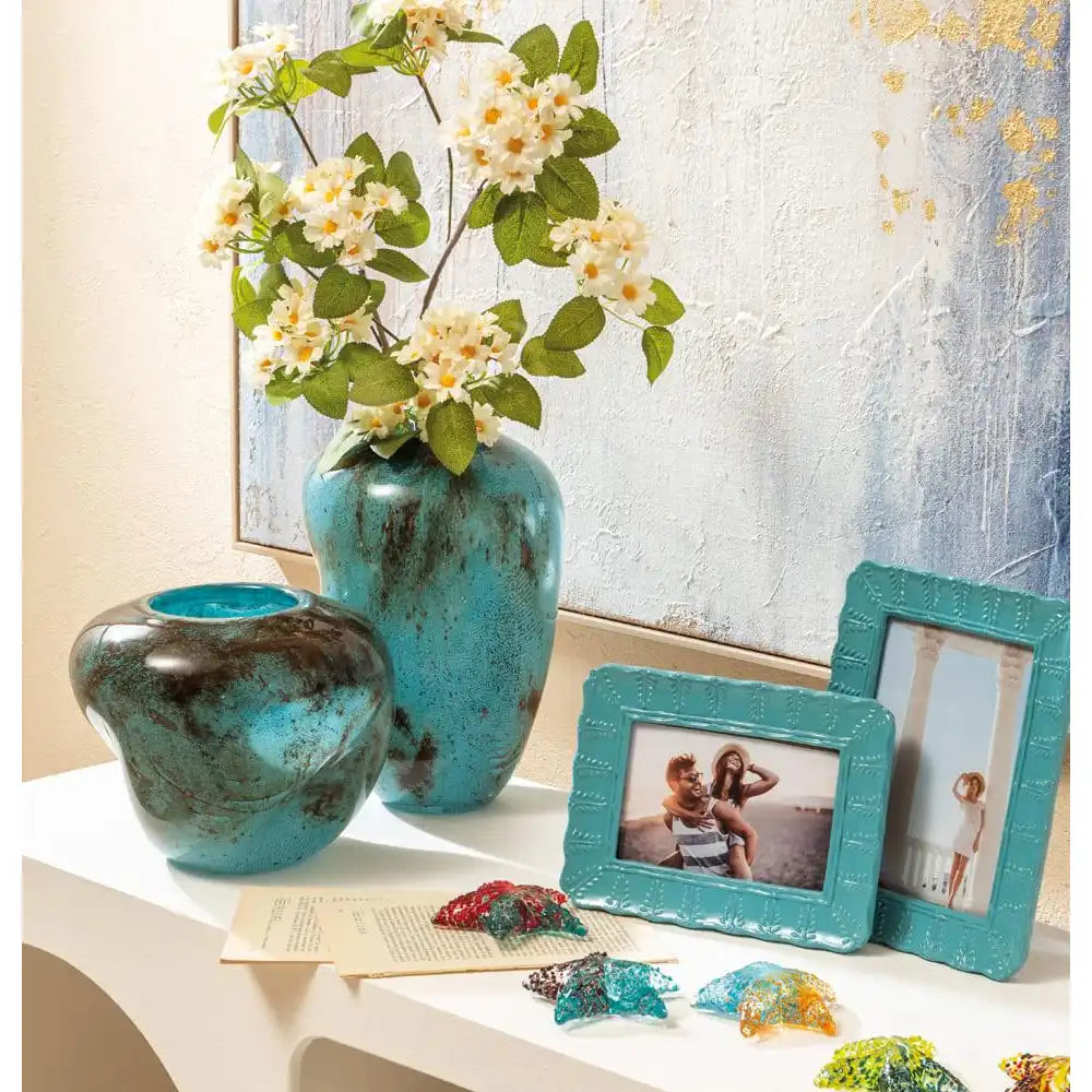 Vaso Basso Vetro Sfumato Ispirazione Onde | L'Oca Nera