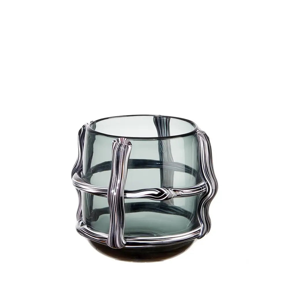 Vaso Basso Vetro Effetto Retato Stile Urban | L'Oca Nera