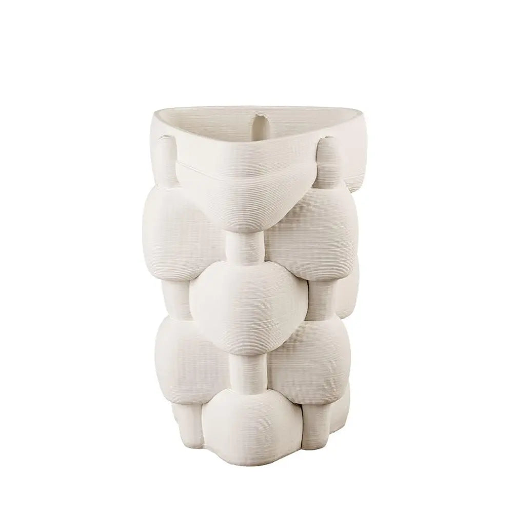 Vaso Porcellana Scultoreo Design Architettonico Neo Classic | L'Oca Nera