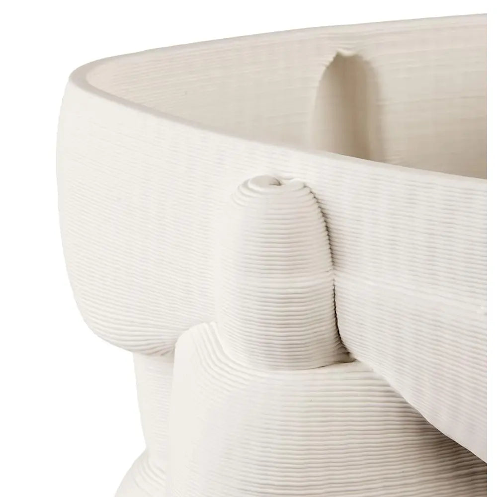 Vaso Porcellana Scultoreo Design Architettonico Neo Classic | L'Oca Nera