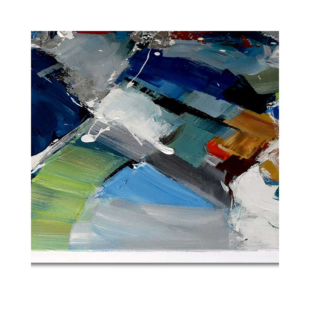 ADM Quadro Astratto Blu, Rosso e Bianco WF008X1