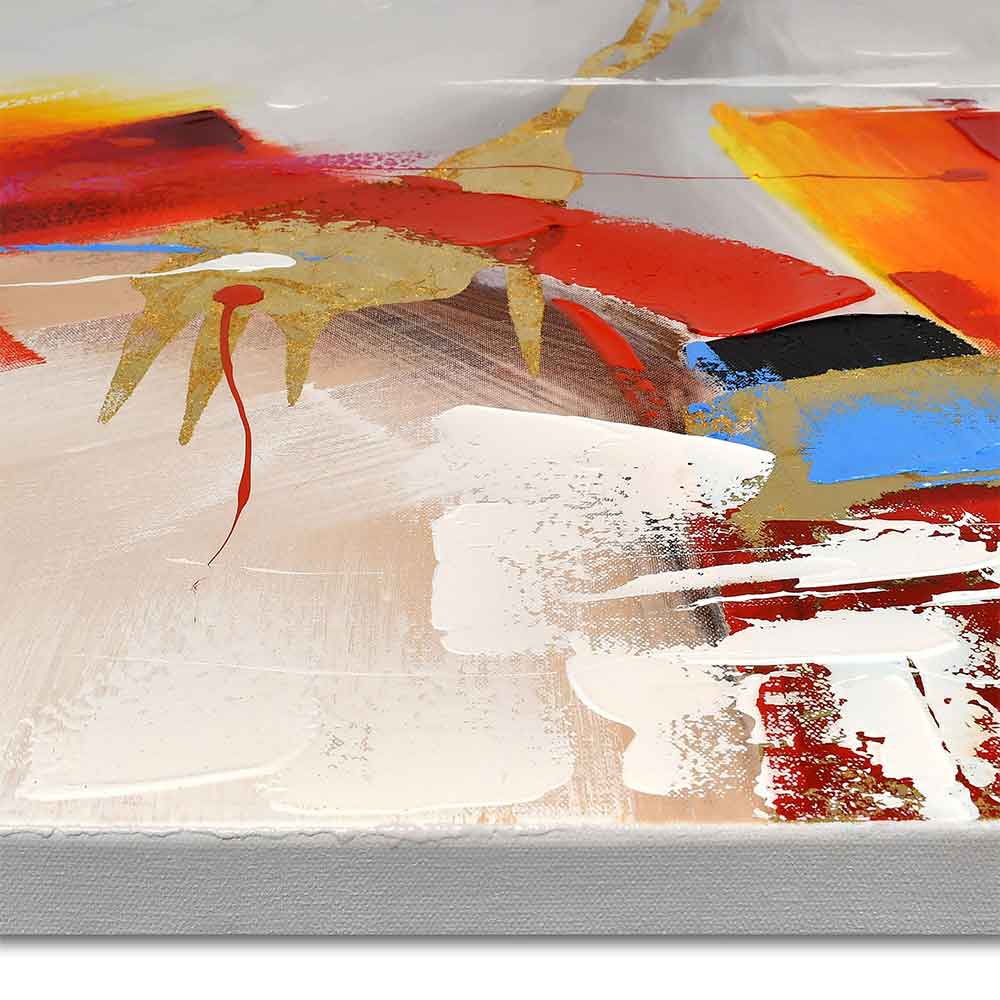 ADM Quadro Astratto Rosso, Arancione, Bianco WF009X1