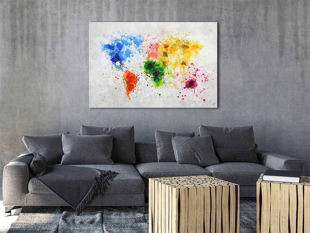 ADM Quadro Mappa Terrestre Multicolore WF049X1