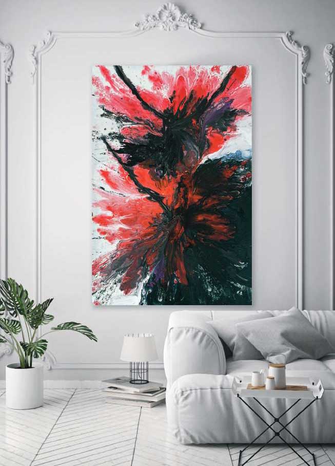 Glamour Environments Red Flower Painting