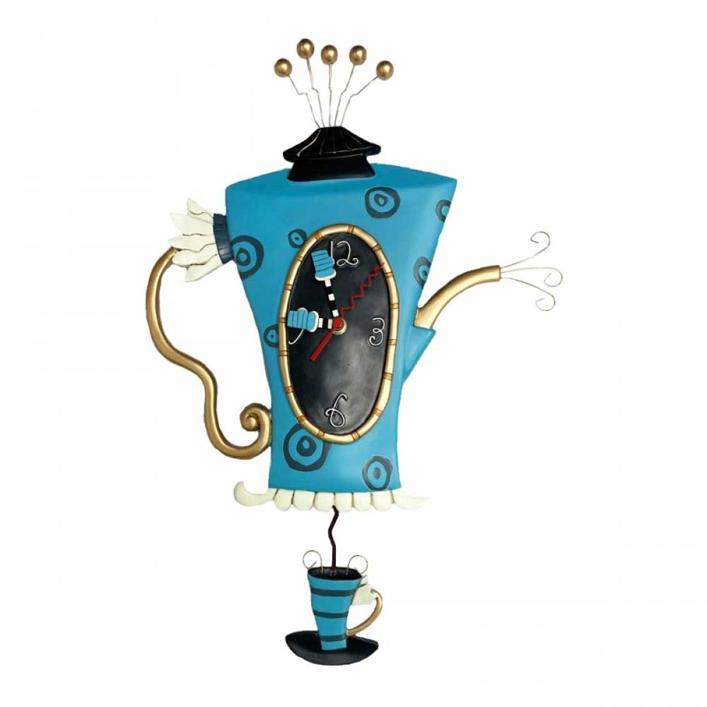 Allen Design Teapot Pendulum Clock Cozy Time