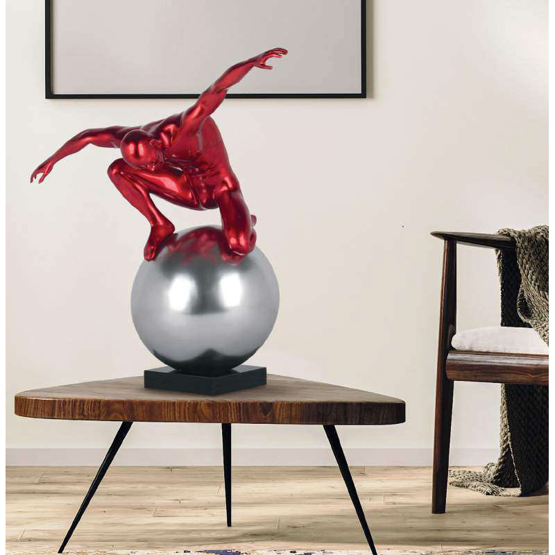 Ambienti Glamour Scultura Atlante Rosso 98C078