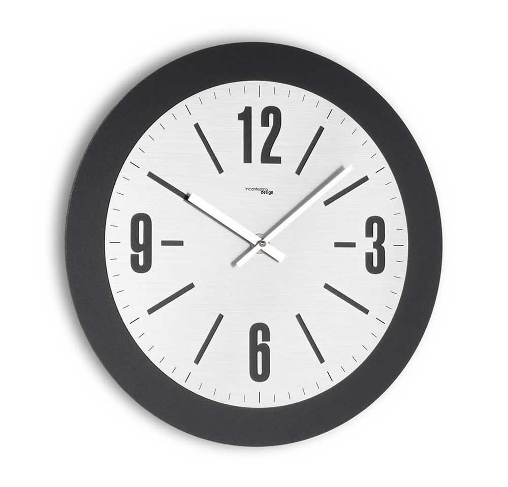 Incantesimo Design Orologio da Parete Decimus Nero