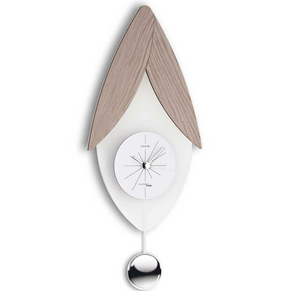 Incantesimo Design Wall Clock Locundo Pendulum White Veined