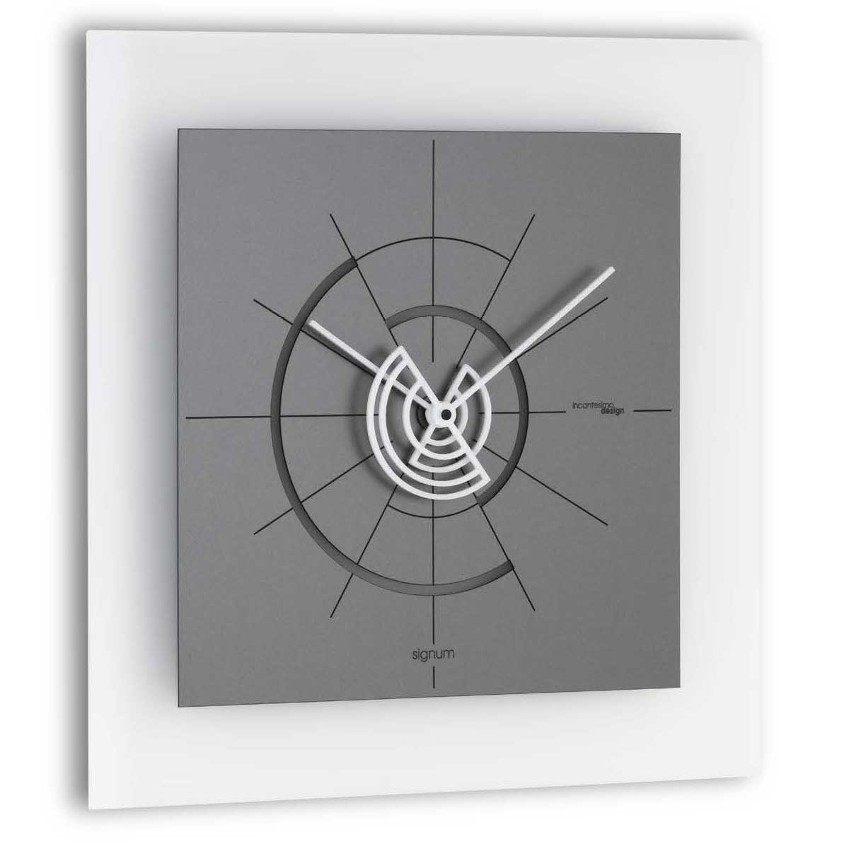 Incantesimo Design Wall Clock Signum Square Smoke Grey