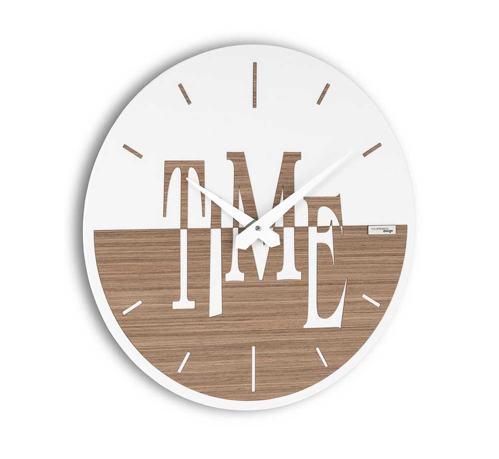 Incantesimo Design Wall Clock Time Walnut Veined