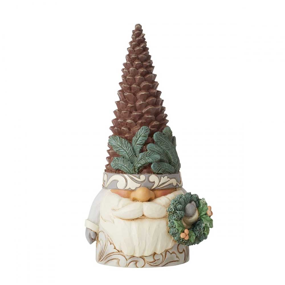 Jim Shore Hertwood Creek Gnome with Pine Cone Hat 6011624