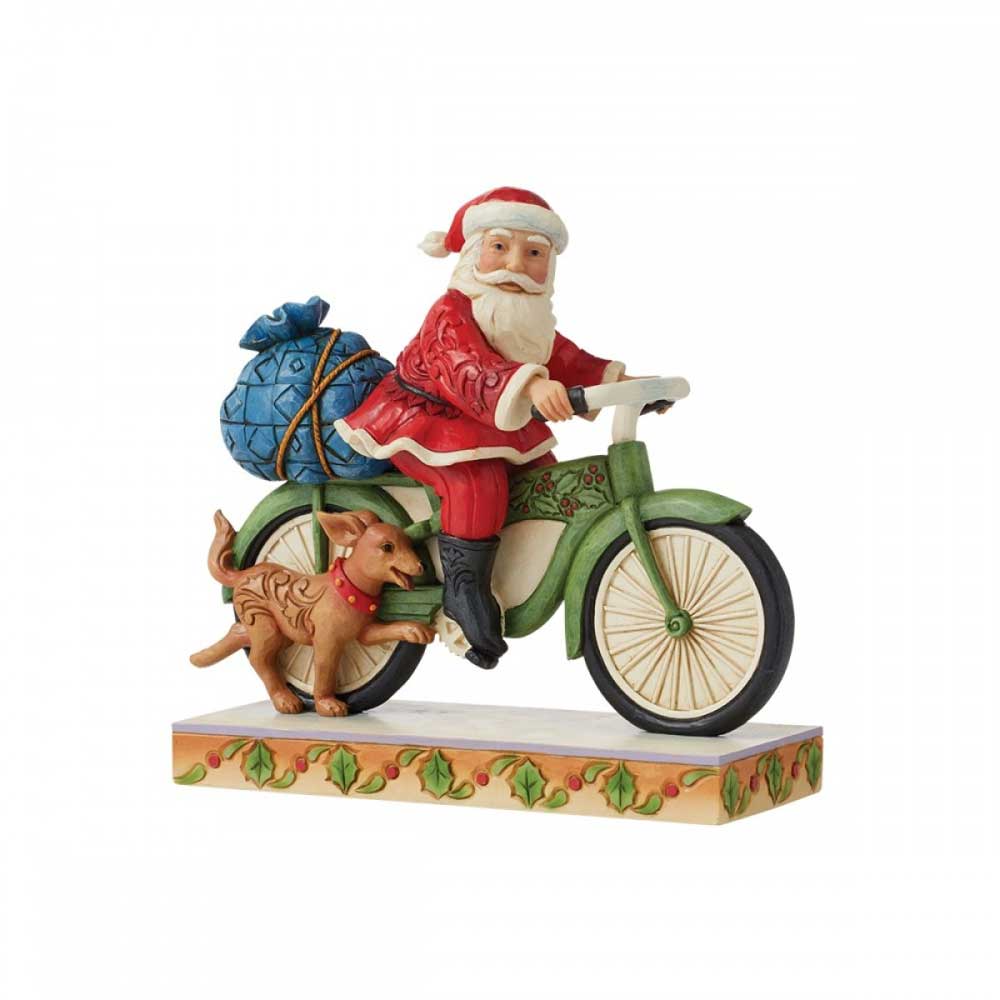 Jim Shore Heartwood Creek Santa Claus on Bicycle Figurine
