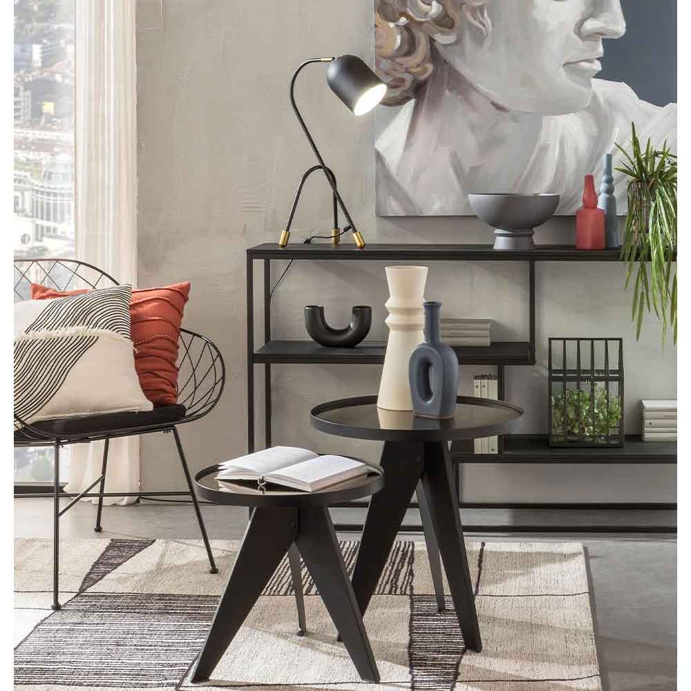 The Black Goose Round Tables Set of 2 Pcs 1J165