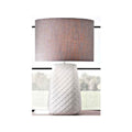 Lampada L'Oca Nera 1E84 in Ceramica Bianca e Paralume Grigio