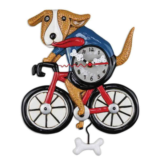 Allen Design Dog On A Bicycle Pendulum Clock P2025