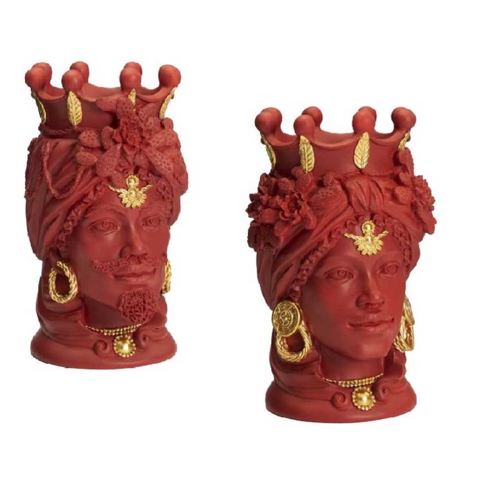 Palais Royal Coppia Teste di Moro Terracotta 28 cm