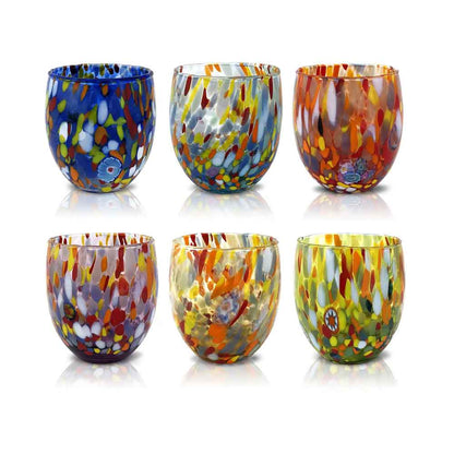Mazzega Art & Design Set 6 Bicchieri Classic I Colori di Murano