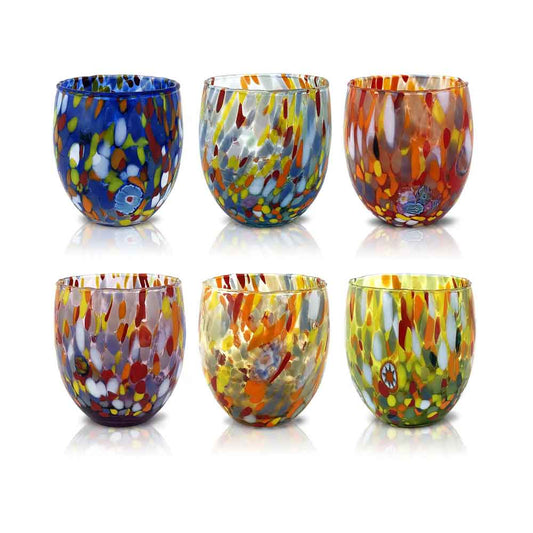 Mazzega Art & Design Set 6 Bicchieri Classic I Colori di Murano