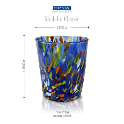 Mazzega Art & Design Set 6 Bicchieri Tumbler I Colori di Murano